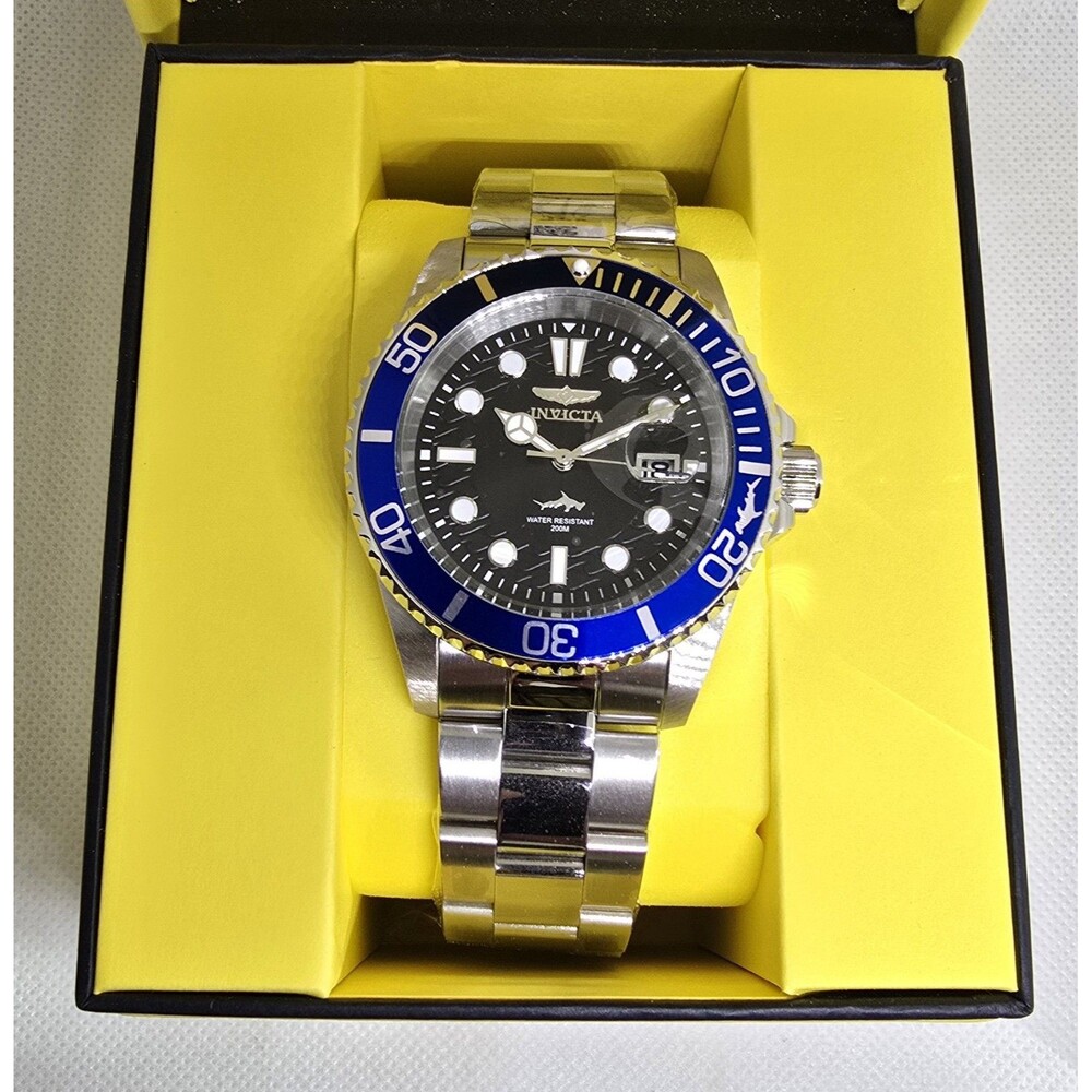 Invicta Pro Diver lsobar Men's Watch 42mm Black Dial Blue Bezel Steel 50828 New
